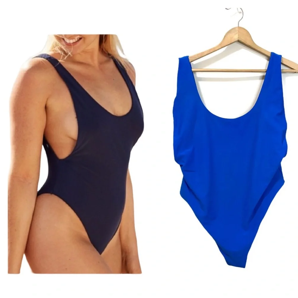AERIE One Piece Swimsuit Plunge Sides High Cut 2X - Picture 13 of 13